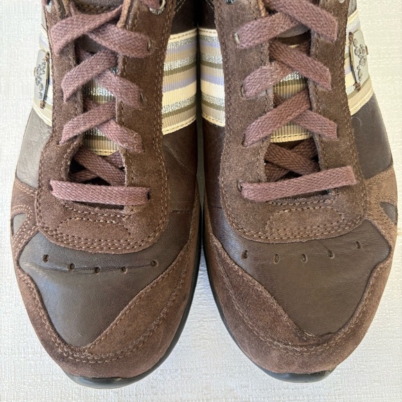 Y2K Vintage DIESEL CHEJU 78 Brown Women's Leather Sneakers Shoe Size 7.5 - Picture 6 of 13